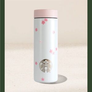 🆕 Starbucks MIIR 16 oz White & Pink Cherry Blossom Stainless Steel Tumbler